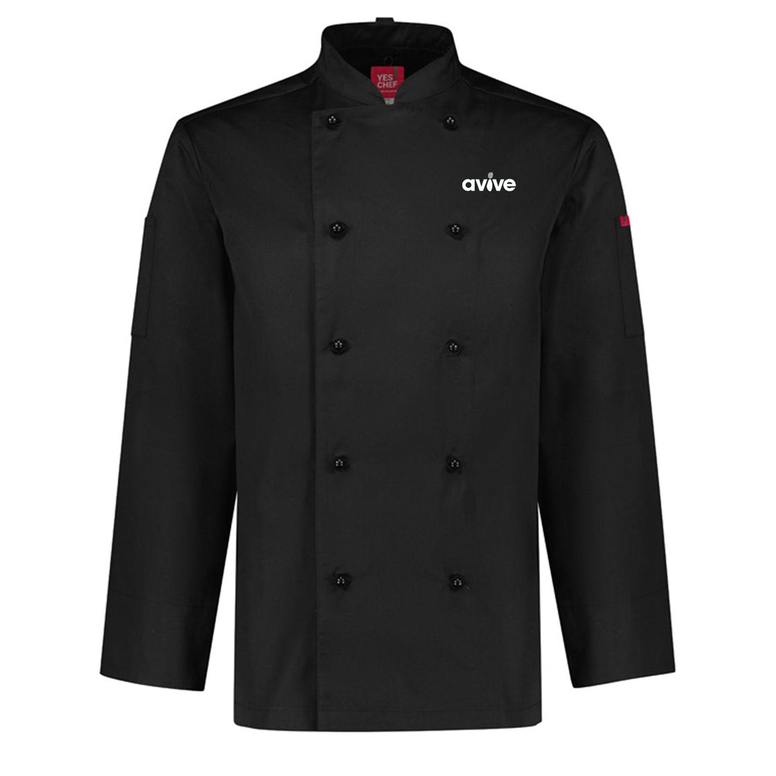 Mens Al Dente Long Sleeve Chef Jacket - BLACK - 6XL