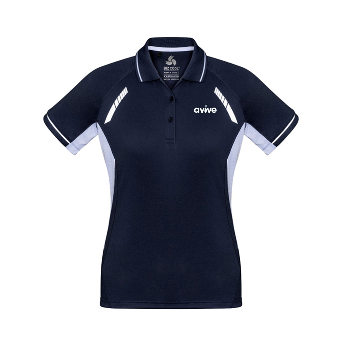 Womens Renegade Short Sleeve Polo - NAVY/WHITE/SILVER