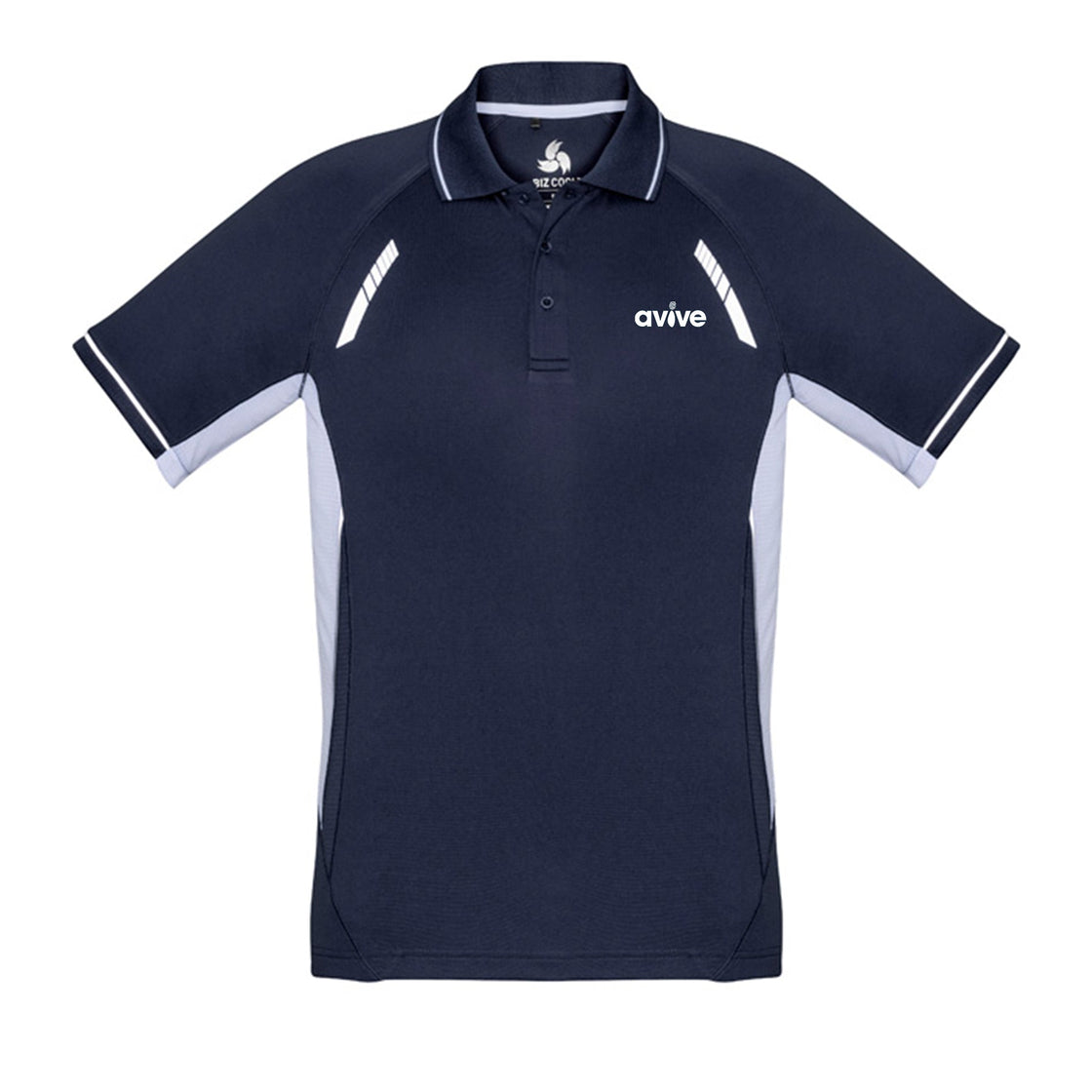 Mens Renegade Short Sleeve Polo - NAVY/WHITE/SILVER