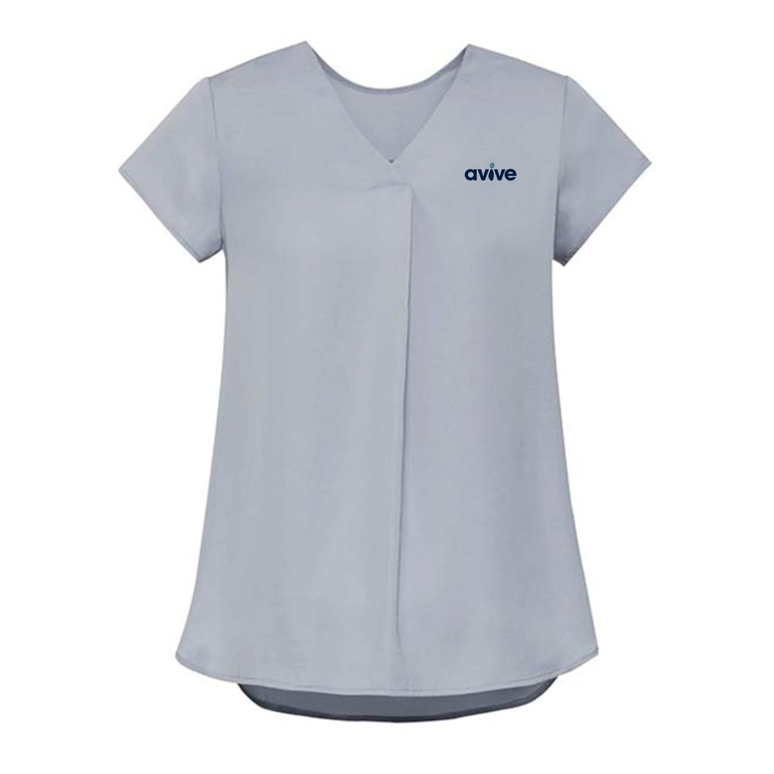 Womens Kayla V-Neck Pleat Blouse - SILVER